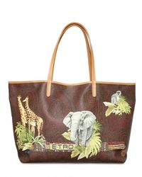 Etro | Brown Jungle Print Pvc Tote | Lyst