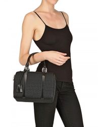 Fendi | Black Zucchino Jacquard Boston Top Handle | Lyst