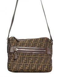 Fendi | Brown Zucca Logo Canvas Shoulder Bag for Men | Lyst