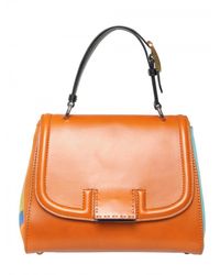 Fendi | Orange Silvana Leather & Cotton Top Handle | Lyst