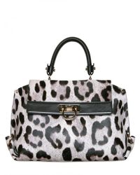 Ferragamo | Multicolor Sofia Small Pony Skin Effect Print Top H | Lyst