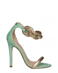 Giambattista Valli | Blue 120mm Python & Chain Sandals | Lyst