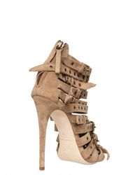 Giuseppe Zanotti | Natural 120mm Suede Buckled Strap Sandals | Lyst