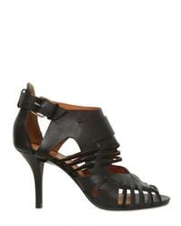 Givenchy | Black 80mm Leather & Suede Cage Sandals | Lyst