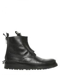Kris Van Assche | Black Back Zip Calfskin Low Boots for Men | Lyst