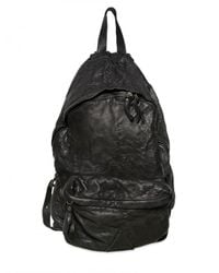 Officine Creative | Black Hammered Calfskin Backpack Bag for Men | Lyst
