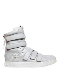 Balmain | White Multistrap High Top Leather Sneakers for Men | Lyst