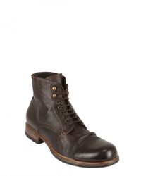 Shoto | Brown Elk Leather Lace Up Low Boots for Men | Lyst