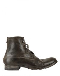 Shoto | Gray Washed Horse Leather Lace Up Boots for Men | Lyst
