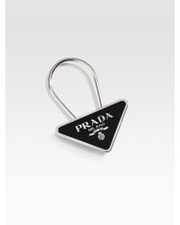 Prada | Black Logo Keychain for Men | Lyst
