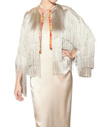 Etro | Metallic Viscose Linen Ribbed Silk Fringe Jacket | Lyst