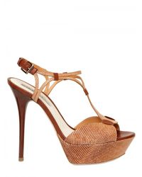 Grey Mer | Brown 130mm Leather Tejus Print Sandals | Lyst