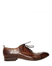 Silvano Sassetti | Brown Washed Calfskin Lace-up Shoes for Men | Lyst