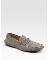 Prada | Gray Suede Drivers for Men | Lyst