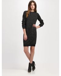 A.P.C. | Black Dotted Shift Dress | Lyst