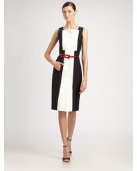 Carolina Herrera | Black Colorblock Dress | Lyst
