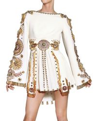 Fausto Puglisi | White Embroiderd Silk Crepe Dress | Lyst