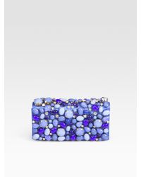 Prada | Blue Cabochon & Rhinestone Raso Clutch | Lyst