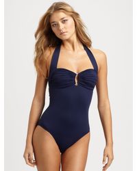 Melissa Odabash | Blue Berlin One-piece Ruched-top Swimsuit | Lyst