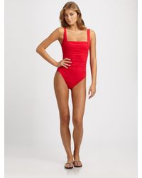 Melissa Odabash | Red Milano One-piece Wide-strap Swimsuit | Lyst