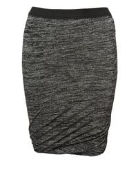 T By Alexander Wang | Gray Marled Draped-hem Skirt | Lyst