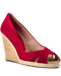 Andre Assous | Mel - Red Suede Wedge Espadrille Pump | Lyst