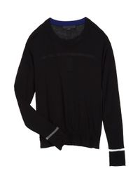 Alexander Wang | Black Merino Knit W/cellophane Trim | Lyst