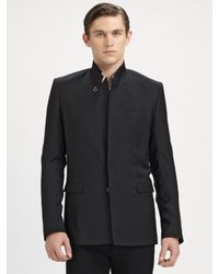 Dior Homme | Black Stand-collar Wool Coat for Men | Lyst