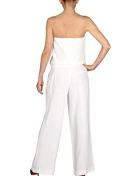 Jay Ahr | White Silk Crepe & Nappa Leather Jumpsuit | Lyst