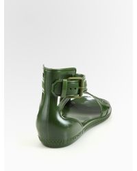 Givenchy | Green Flat Jelly Sandals | Lyst