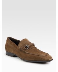 Ferragamo | Brown Cantino Suede Moccasins for Men | Lyst