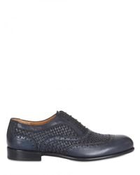 Ferragamo | Blue Woven Leather Lace-up Shoes for Men | Lyst