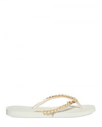 Havaianas | White Pearl Mesh Flip Flop Flats | Lyst