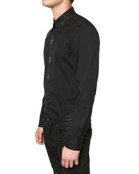 John Richmond | Black Strass Collar Stretch Poplin Shirt for Men | Lyst