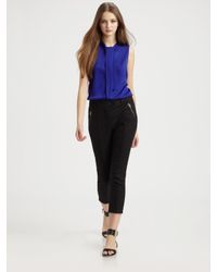 Rachel Zoe | Blue Jessica Sleeveless Tie Collar Top | Lyst