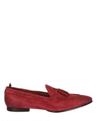 Raparo | Red Tasseled Perforated Suede Loafers for Men | Lyst