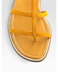 Manolo Blahnik | Orange Suede Slingback Gladiator Sandals | Lyst