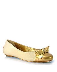 Lyst - Kate Spade New York Tabby - Ivory Leather Two Tone Ballet Flat ...