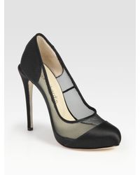 Max Kibardin | Black Satin and Mesh Platform Pumps | Lyst