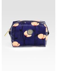 Tory Burch | Blue Brigitte Printed Poplin Cosmetic Bag | Lyst