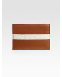 Ferragamo | Brown Two-tone Credit Card Case for Men | Lyst