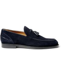 Jimmy Choo | Blue Hamilton Tasselled Suede Loafers for Men | Lyst