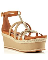 Juicy Couture | Natural Leather Strappy Wedge Sandal | Lyst