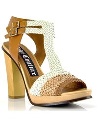 Juicy Couture | White Colored Woven Leather Sandal | Lyst