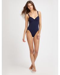 Tory Burch | Blue One-piece Ruffle Swimsuit | Lyst