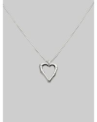 Gucci | Metallic Sterling Silver Bamboo Heart Necklace | Lyst