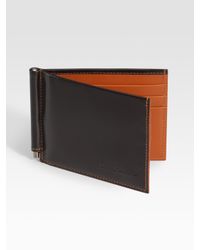 Ferragamo | Brown Leather Wallet with Money Clip for Men | Lyst