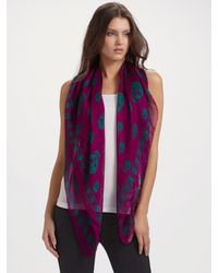 Alexander McQueen | Purple Skull Silk Chiffon Scarf | Lyst
