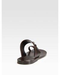 Gucci | Black Toe Strap Sandal for Men | Lyst