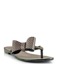 Melissa | Brown Harmonic Bow - Black Polka Dota Jelly Thong Sandal | Lyst